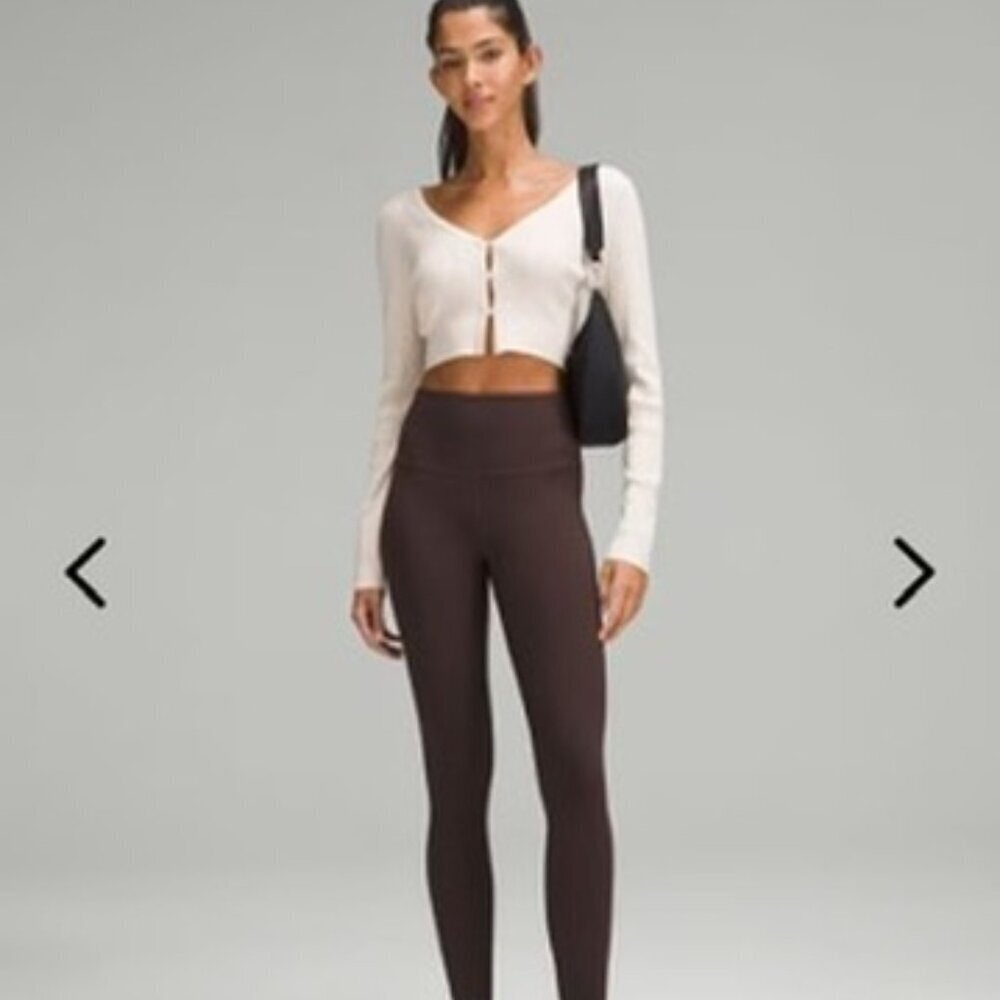 Rare Lululemon Ribbed Merino Wool Cropped Cardigan Women’s Size XL "Bone" - Picture 3 of 10